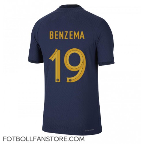 Frankrike Karim Benzema #19 Hemma matchtröja VM 2022 Kortärmad Billigt